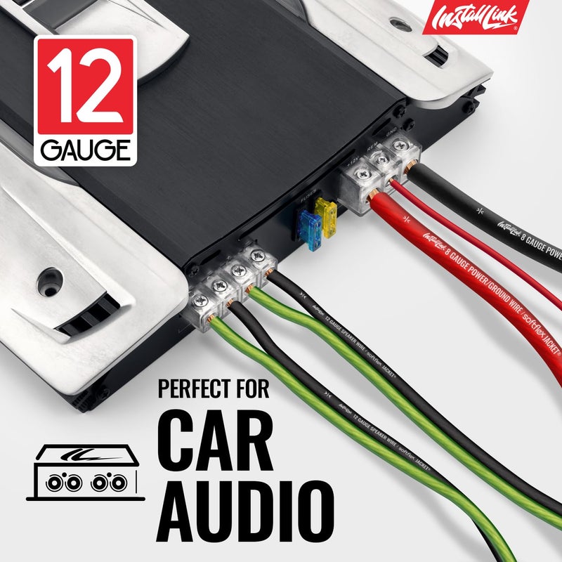 Install Link 12 AWG Gauge Speaker Wire Cable (30 Feet) Stereo, Car or Home Theater, CCA - Image 3